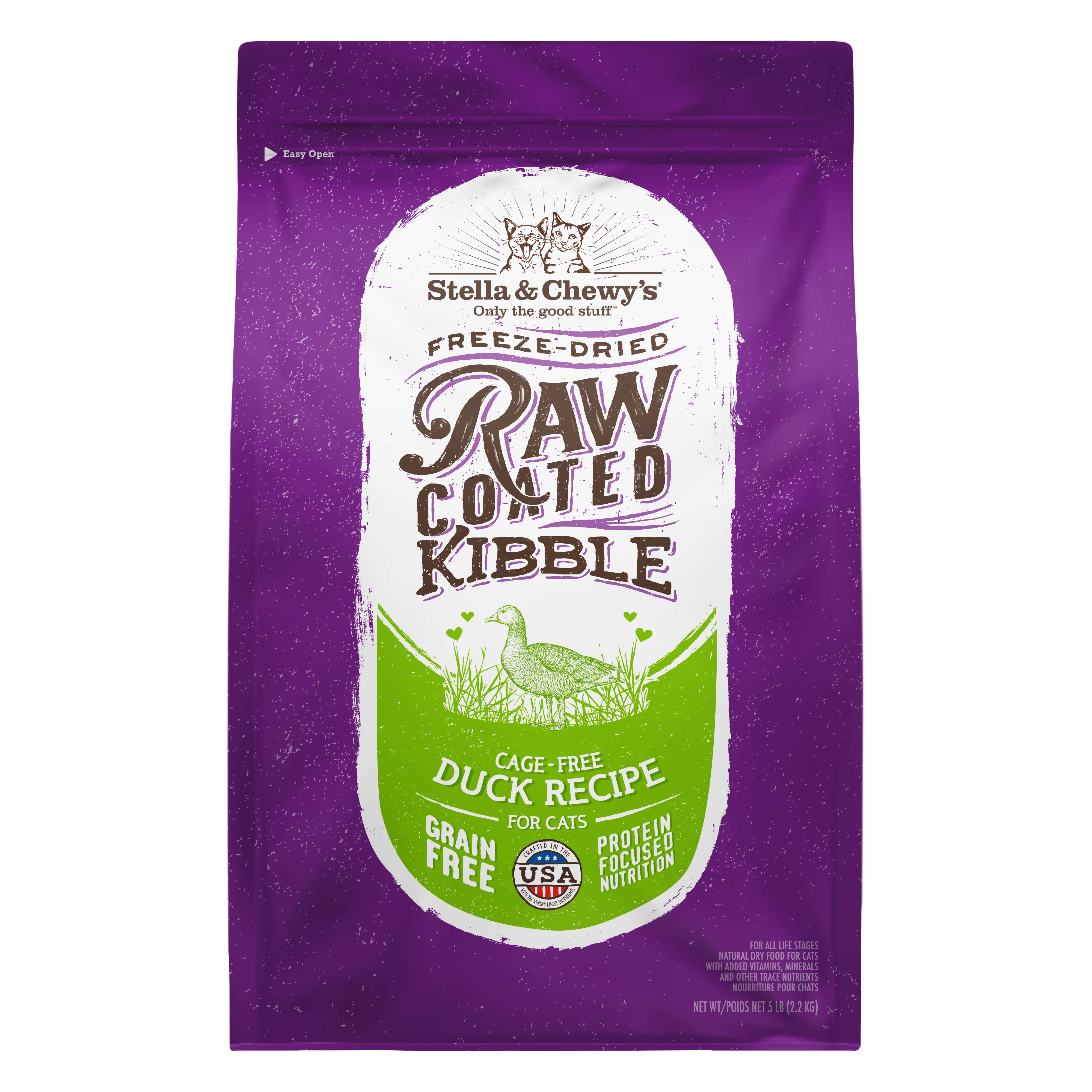 Raw Coated Kibble Cage-Free Duck Recipe for Cats